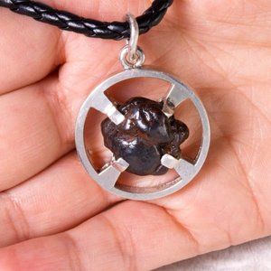 Meteorite Pendant Vintage holiday gift Silver 925